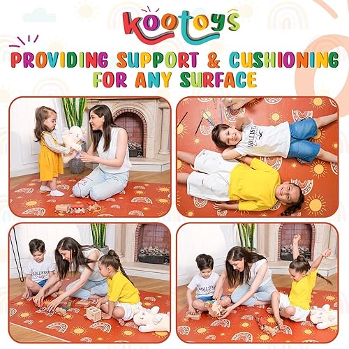 Miniatura 4 de Alfombra de juego impresa para bebé, 6 azulejos de espuma entrelazados (23.62 x 23.62 pulgadas), decoración de habitación de niños, tapete para