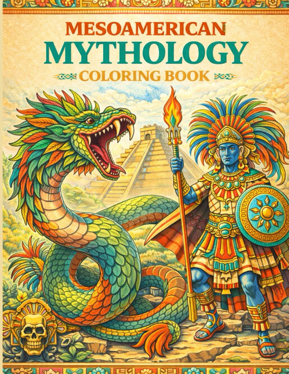 Mesoamerican Mythology Coloring Book (World Mythology Coloring Book Series)