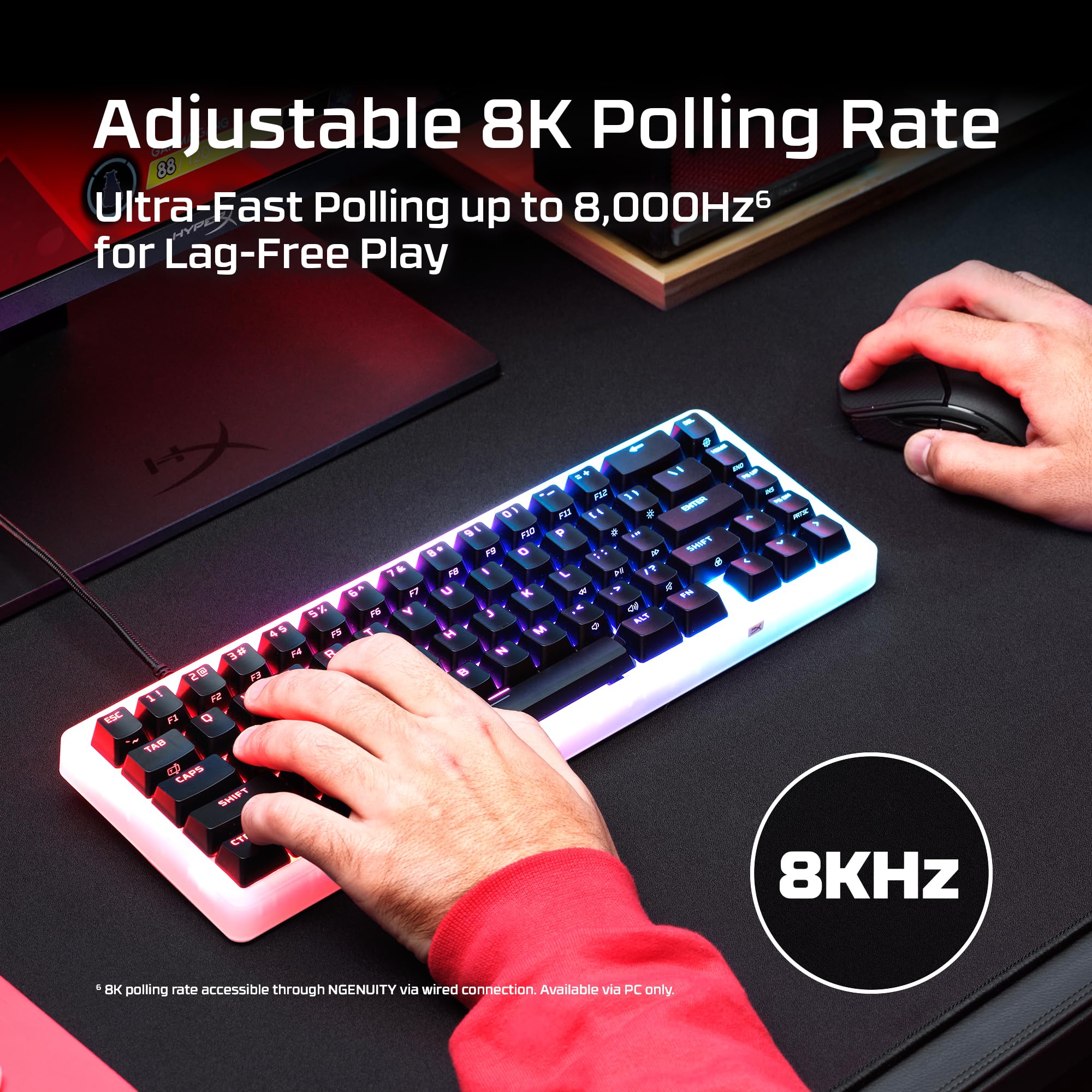 HyperX Origins 2 Pro 65 - Gaming-Tastatur, PC, magnetische Linearschalter, Schnellauslöser, austauschbares Gehäuse, Hotswap-Schalter, hohes Profil, 65-Layout, 8k Polling, Einstellbarer Winkel