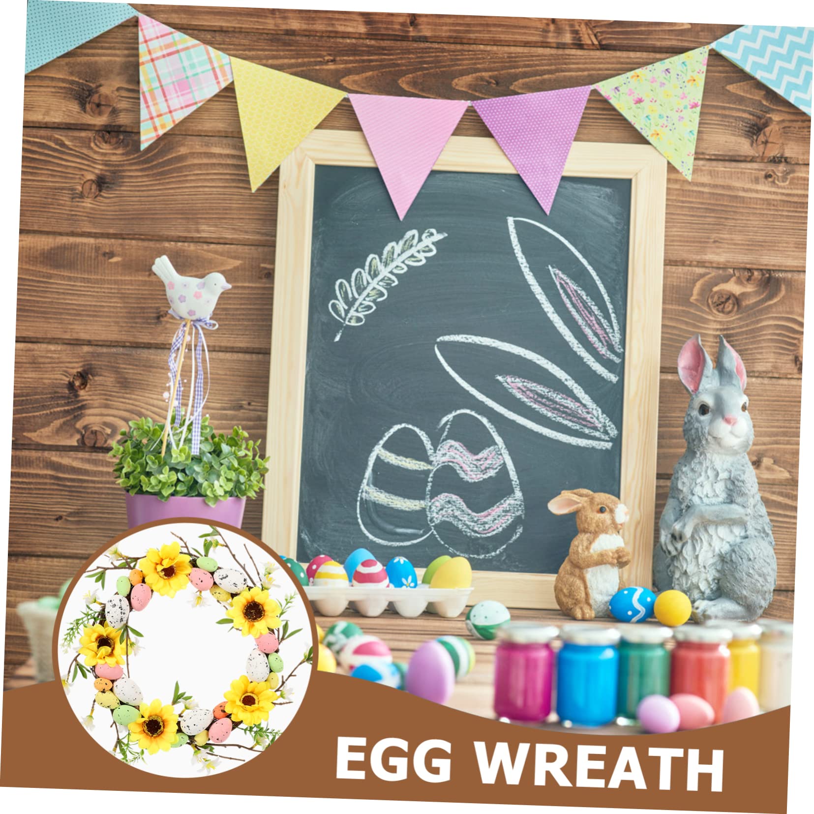 Cabilock 4 Pz ghirlanda pasquale ghirlande rosa per la porta d'ingresso porta d'ingresso easter egg home decor garland arredamento della scena del festival forniture pasquali Rattan