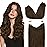 GOO GOO Wire Hair Extensions Human Hair, 4A Chocolate Brown Natural 12inch 70g, Invisible Wire Hair Extensions with Transparent, Seamless Fish Line Hairpiece