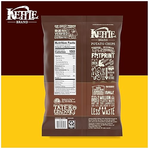 Miniatura 7 de Kettle Brand Foods Patatas fritas con sal marina, 13 oz tamaño fiesta