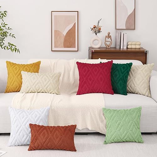 Miniatura 8 de Pallene Juego de 2 fundas de almohada de piel sintética suave para otoño, de 20 x 20 pulgadas, fundas decorativas de lana afelpada para sofá, cama,