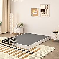 Vista 3 de Somier de 5 pulgadas para cama Queen, base de colchón de metal resistente, capacidad de 3000 libras, perfil bajo, sin ruido, fácil montaje con funda