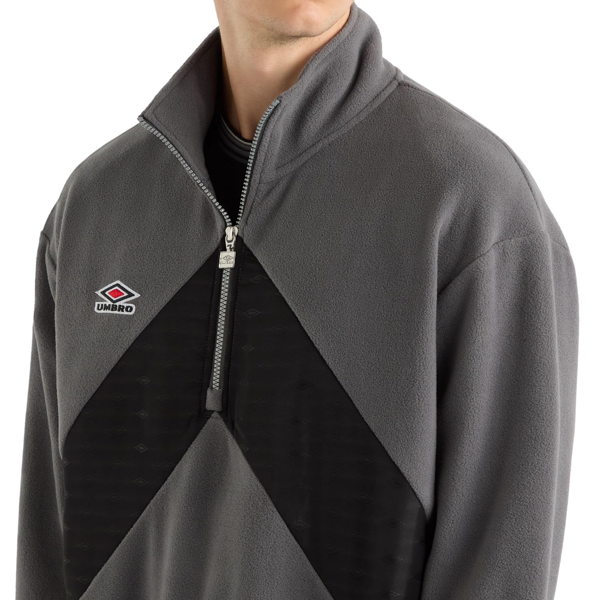 Umbro Camiseta de forro polar con cremallera de un cuarto para hombre