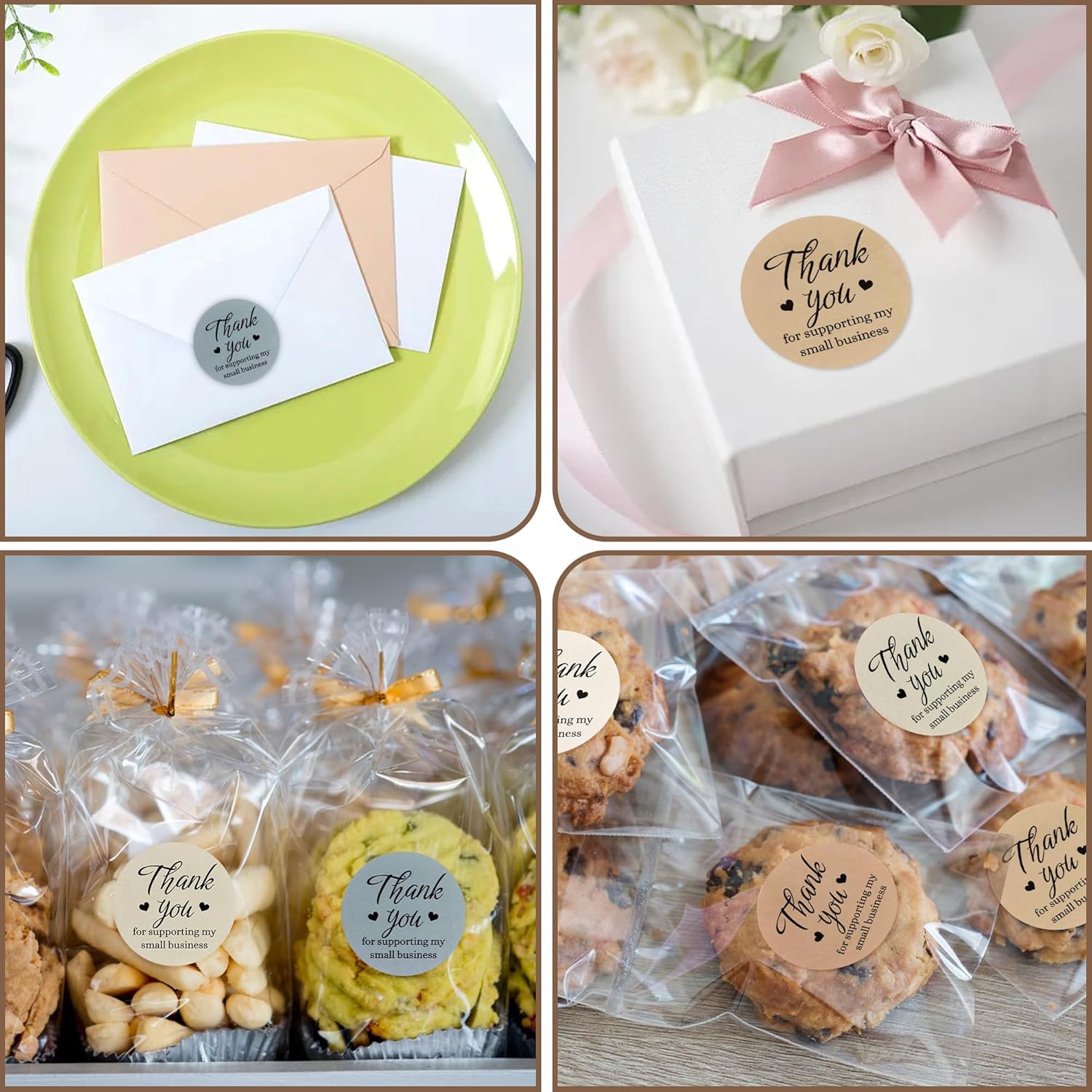 500 Pcs Thank You Stickers for Small Business, 2 Inches Self-Adhesive Elegant Round Seal for Envelopes, Party Favor - Image 4