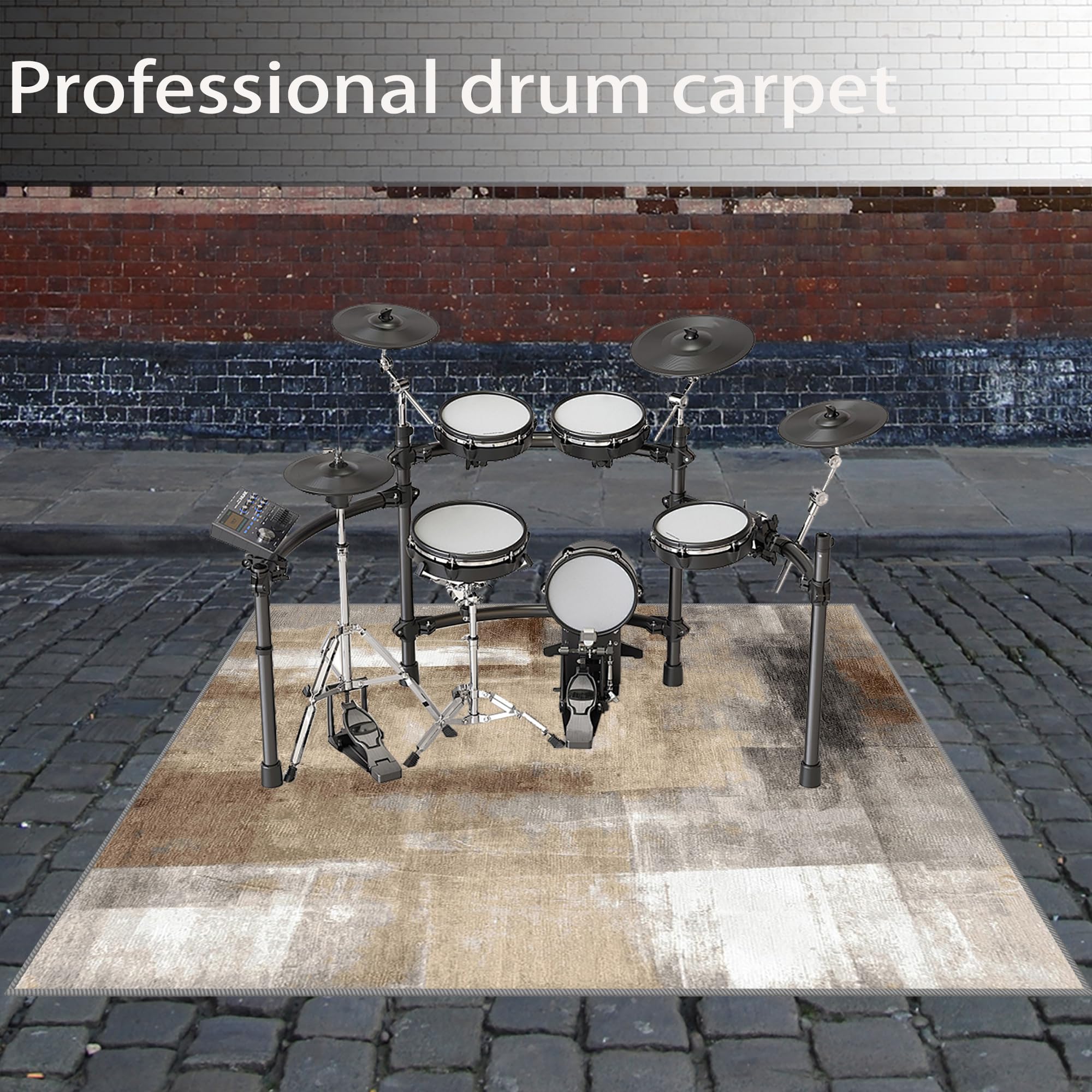 Alfombras Bateria Insonorizada Alfombra Bateria Electronica Antideslizante Antivibracion Alfombrilla de Tambor para Baterías Acústico Caja Bombo y Instrumentos Musicales 140 x 100 cm
