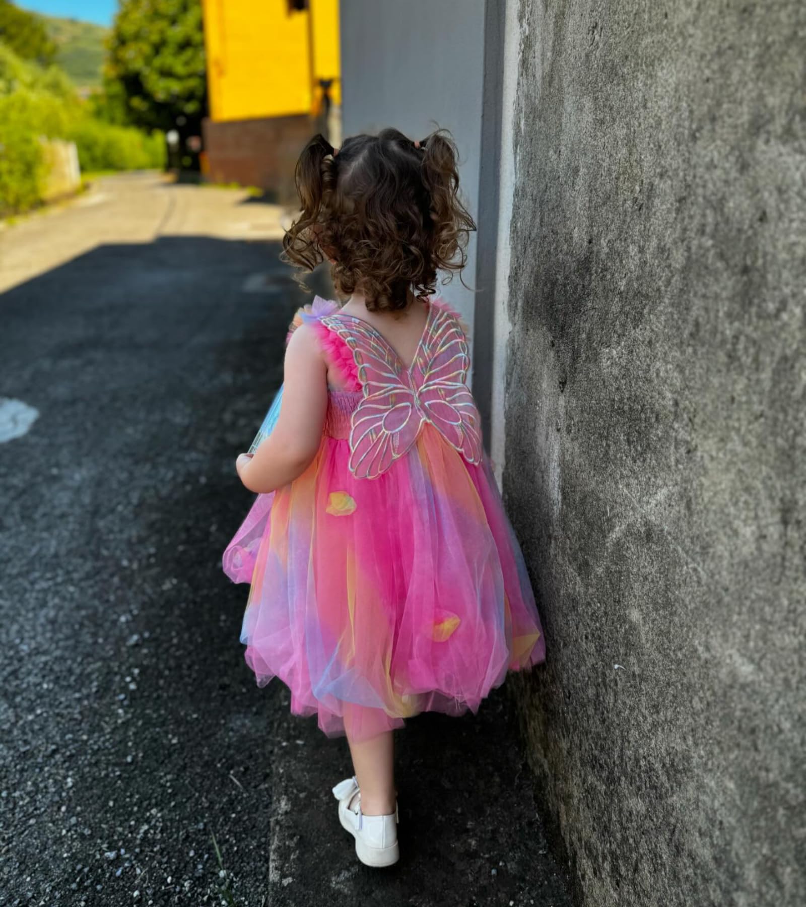 Miipat Bambina Abitini Tulle Farfalla Senza Maniche Abiti Estivi Neonate Bambine Principessa tutù Vestito Floreali Festa di Nozze Abito di Compleanno per la Ragazza