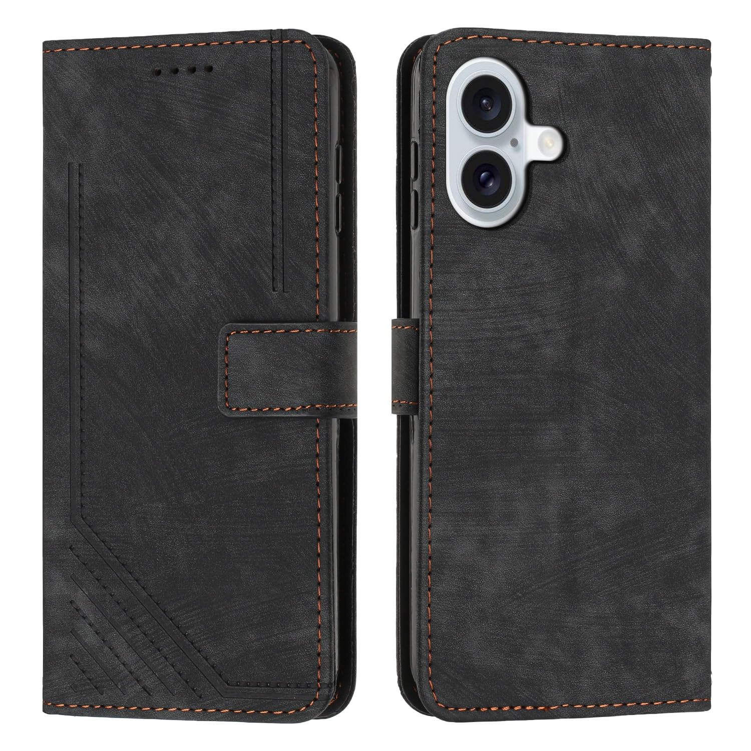 Protection téléphone iPhone 16 étui portefeuille rabat noir - 8