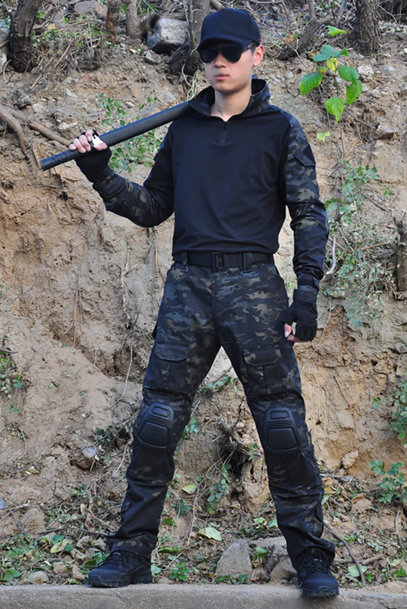 Pantalones Tácticos Airsoft Multibolsillo Duty Paints Paintball Caza Pesca con Rodilleras