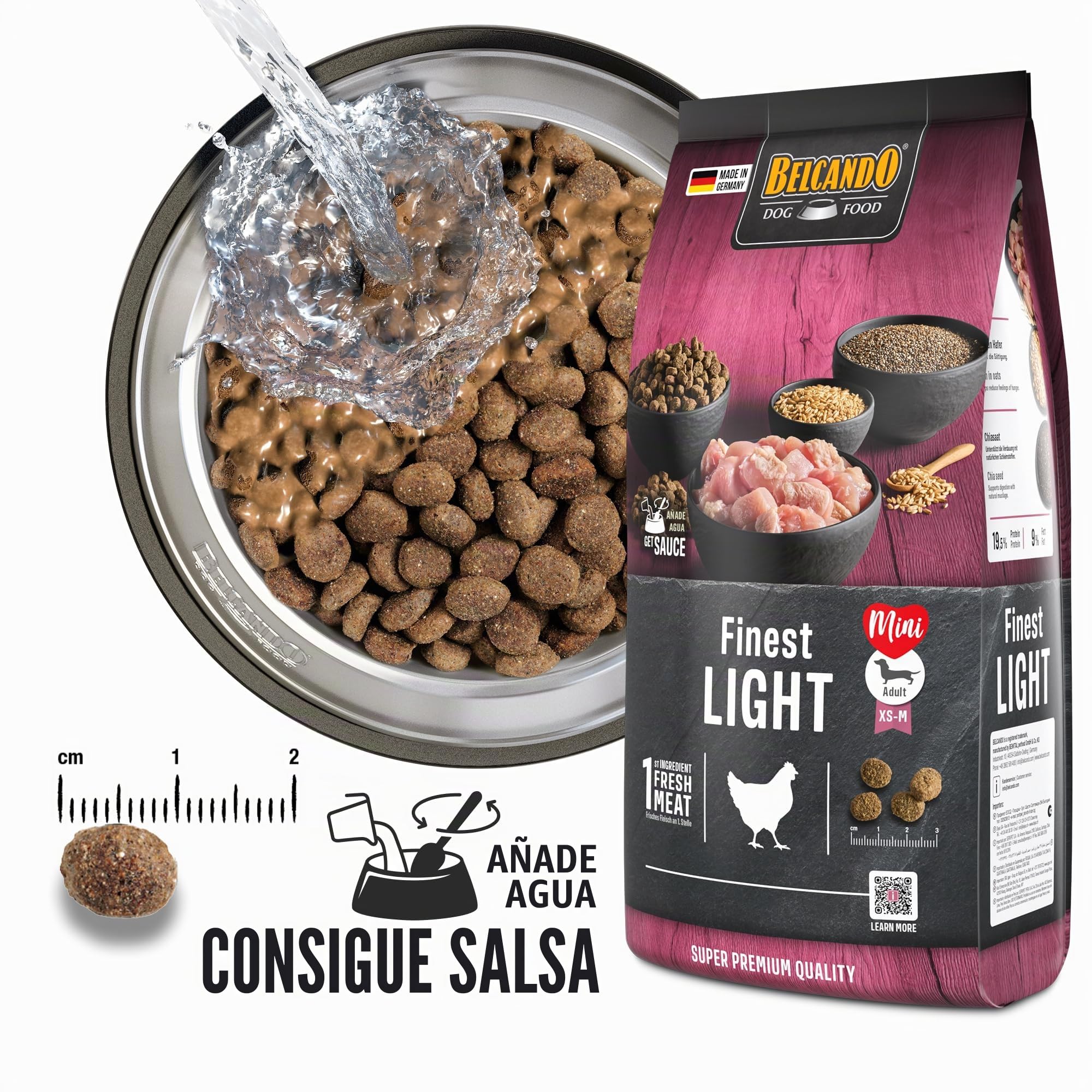 Belcando Finest Light [12,5 kg] Alimento para Perros | Comida Seca para Perros pequeños y con sobrepeso | Alimento Completo para Perros a Partir de 1 año de Edad