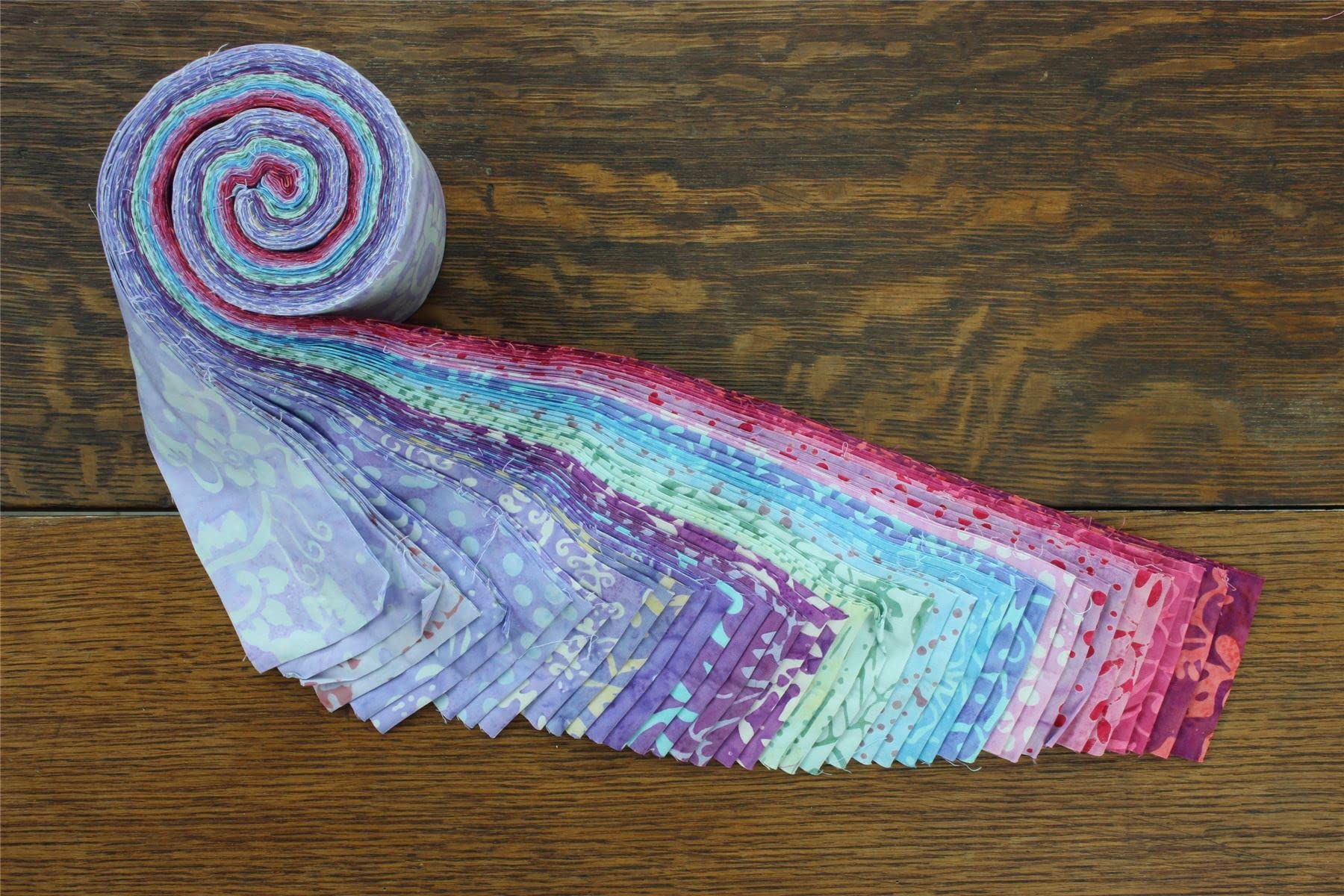 LOUDelephant Cotton Batik Pre Cut Fabric Bundles - Jelly Roll - Orchid, 40 Strip Jelly Roll - Image 4