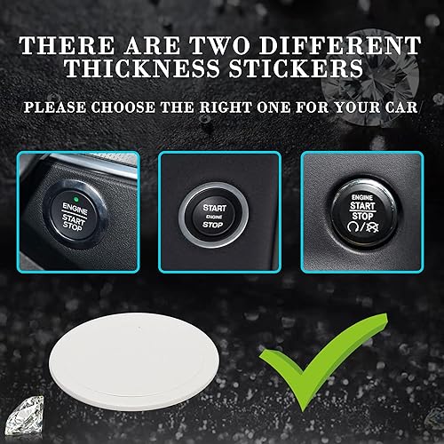 Miniatura 6 de WINKA Bling - Cubierta universal para botón de arranque del motor de automóvil, decoración de 2 piezas de diamantes de imitación Little Devil sin