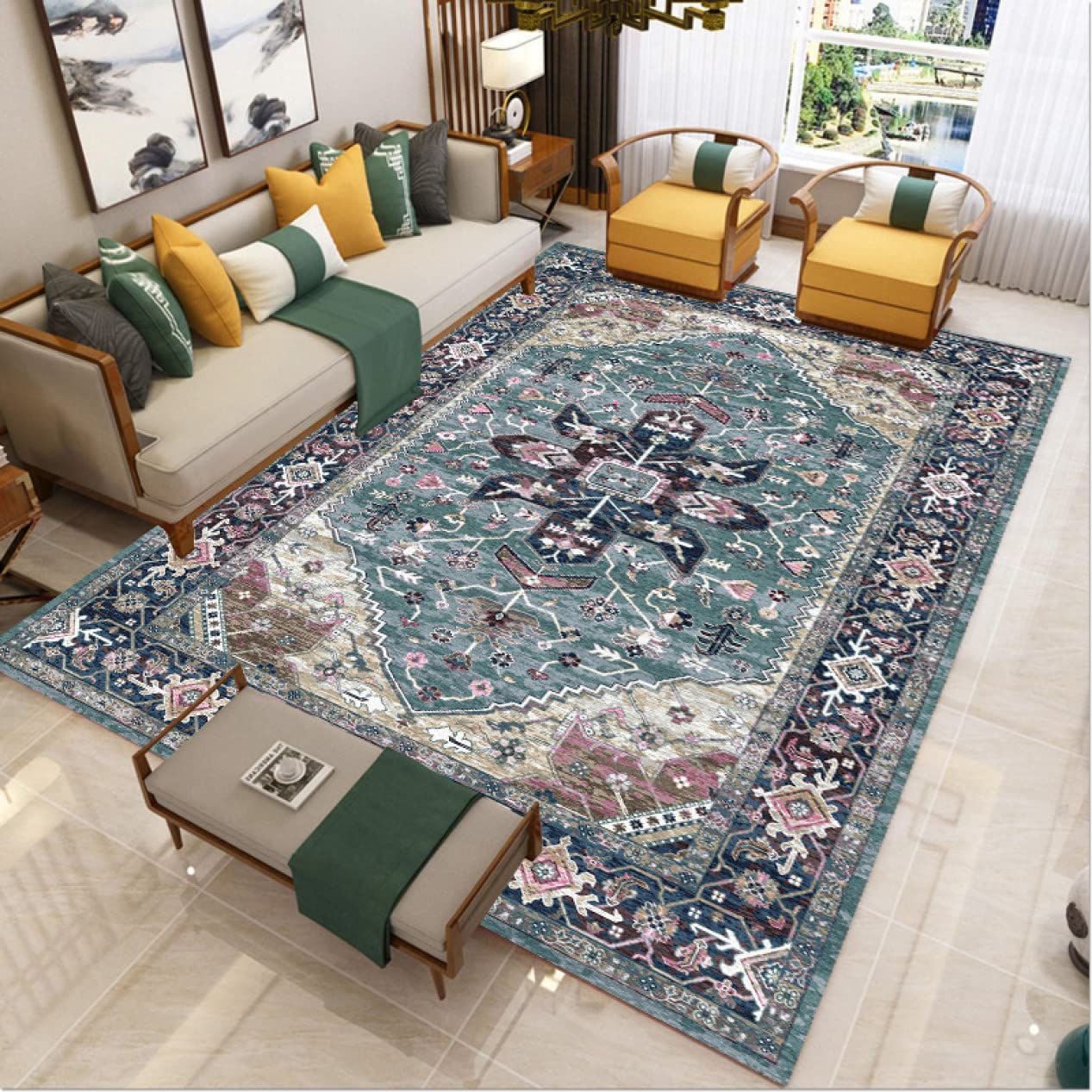 Amazon｜[LGNLA] ラグ 大判 クラシック アンティーク モロッコ風