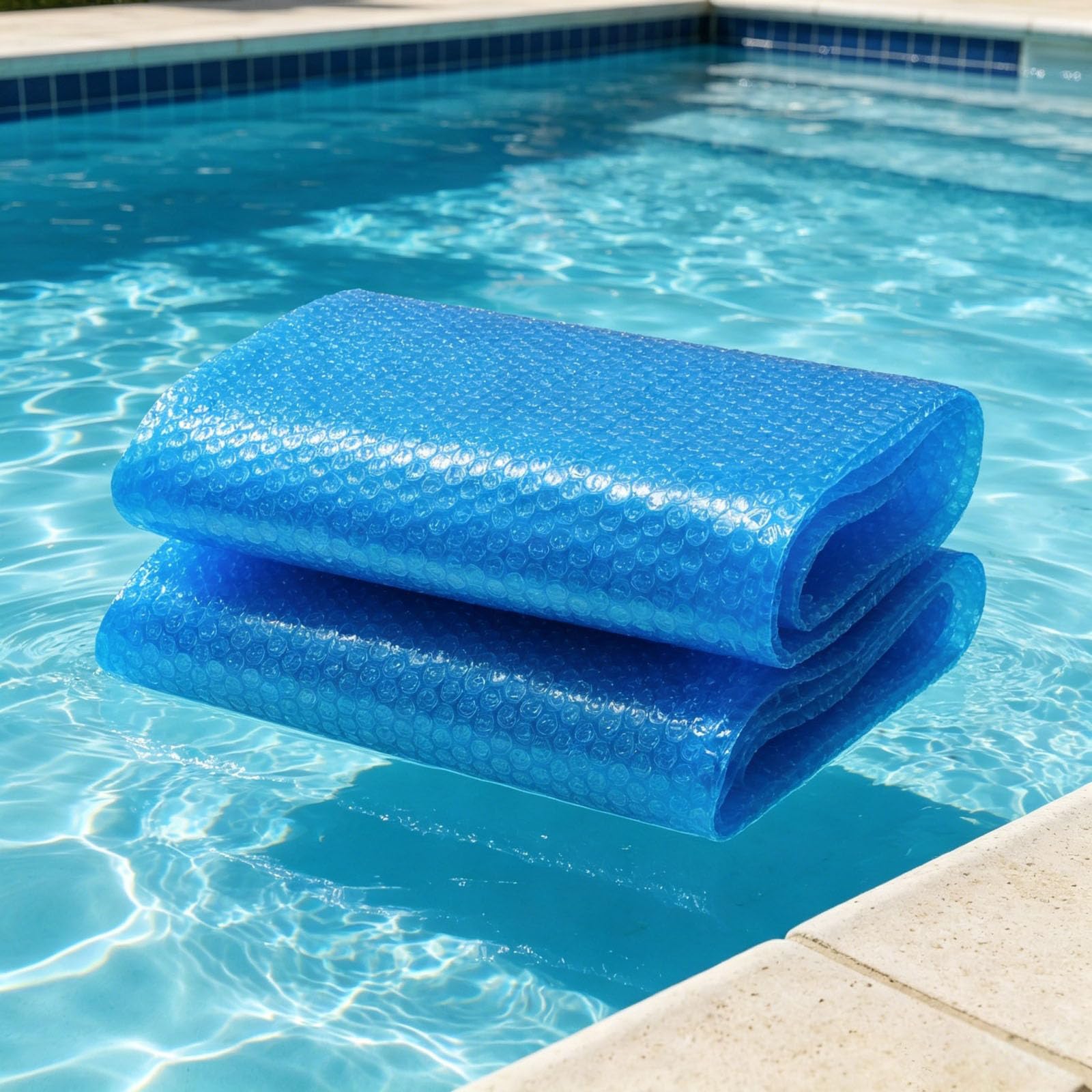 Lona Solar para Piscina de 400 µm 200 x 340 cm Manta Recortable a Medida 400 Micras Manta Térmica Piscina Rectangular Se Puede Cortar para Jardin y Piscinas, Azul