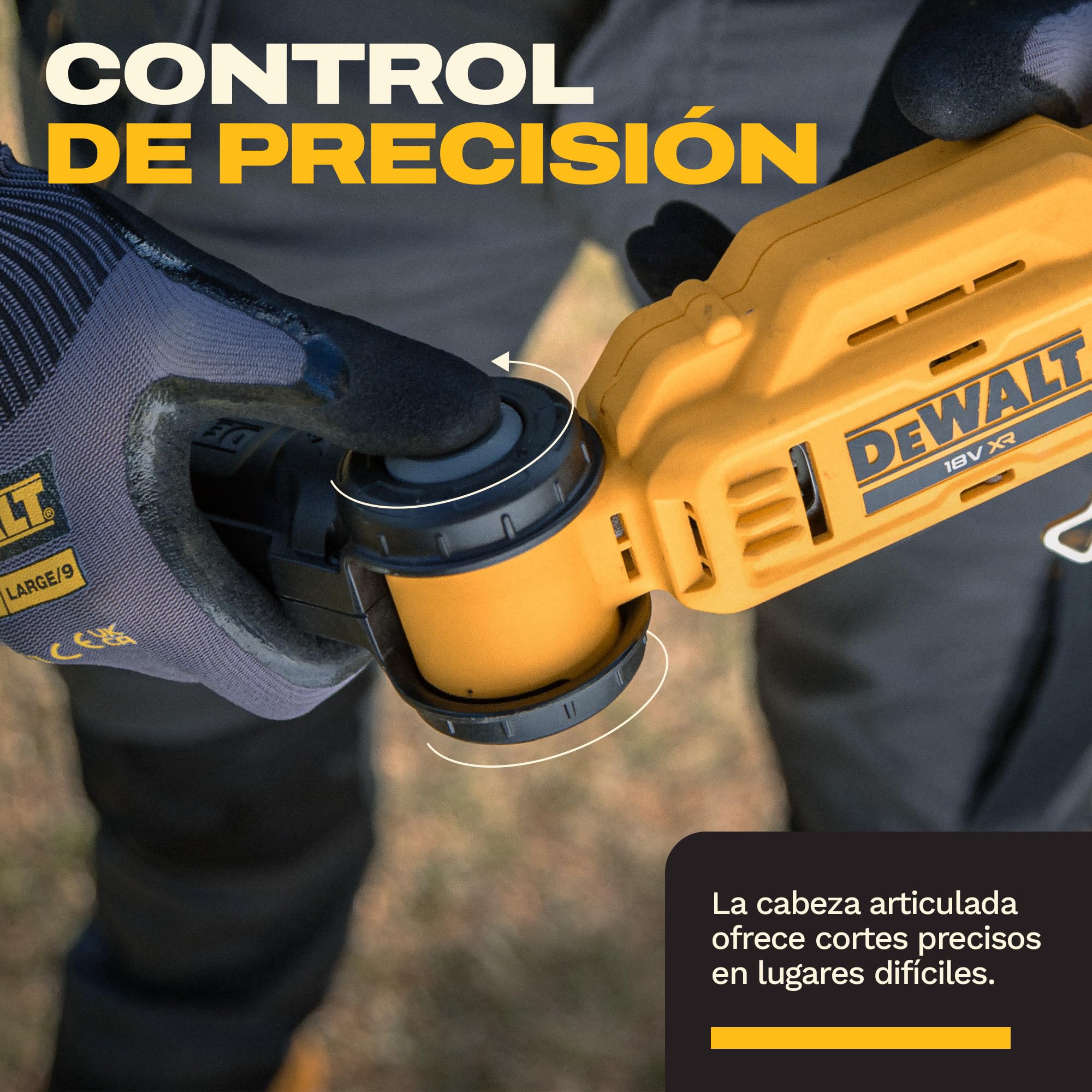 DEWALT 18V XR Podadora de Altura Profesional; Corte potente y preciso para ramas altas, Solo herramienta, DCMPP569N-XJ