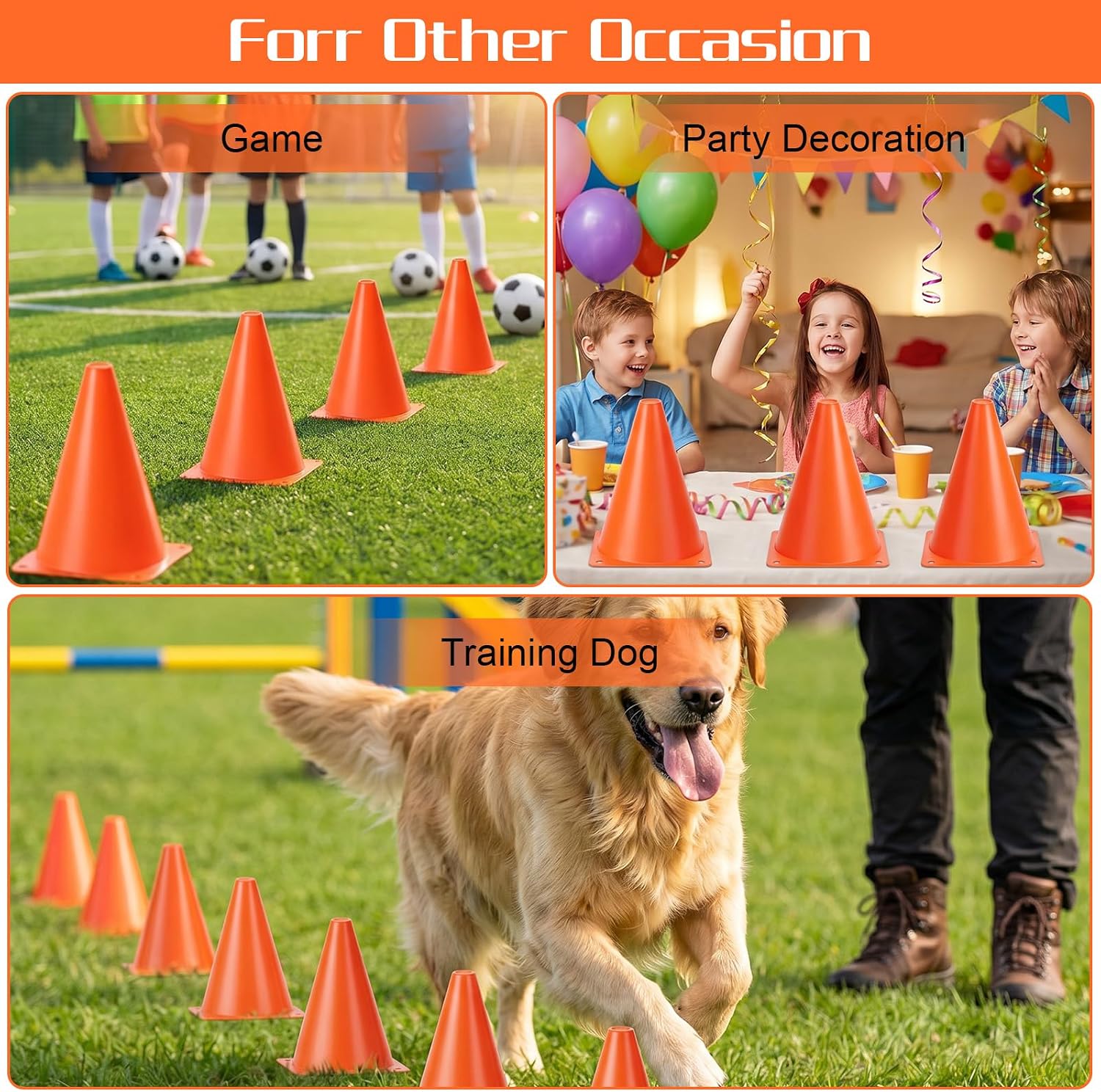 40 Pack Small Cones for Sports Orange Soccer Cones 7 Inch Plastic Training Cone for Football Basketball Skating Agility Drills Indoor Outdoor Party Games