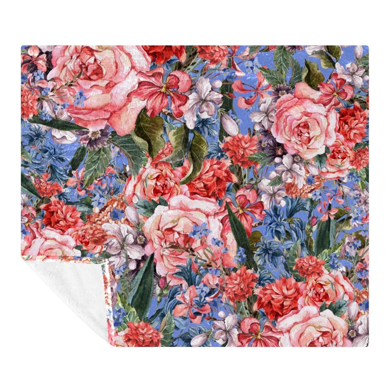 Couverture plaid polaire microfibre 150x130 rose pour canapé lit et voyage enfants adultes
