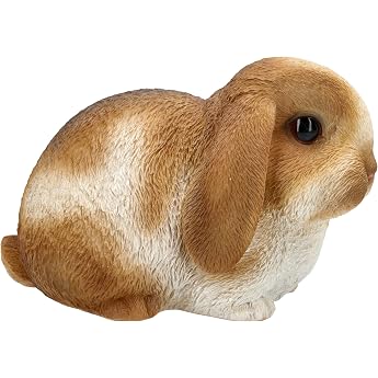 Figures Shop GmbH Garden Rabbit Figurine - Weatherproof & Hand-Painted Rabbit Figurine for Garden Balcony & Patio Polyresin 16 cm