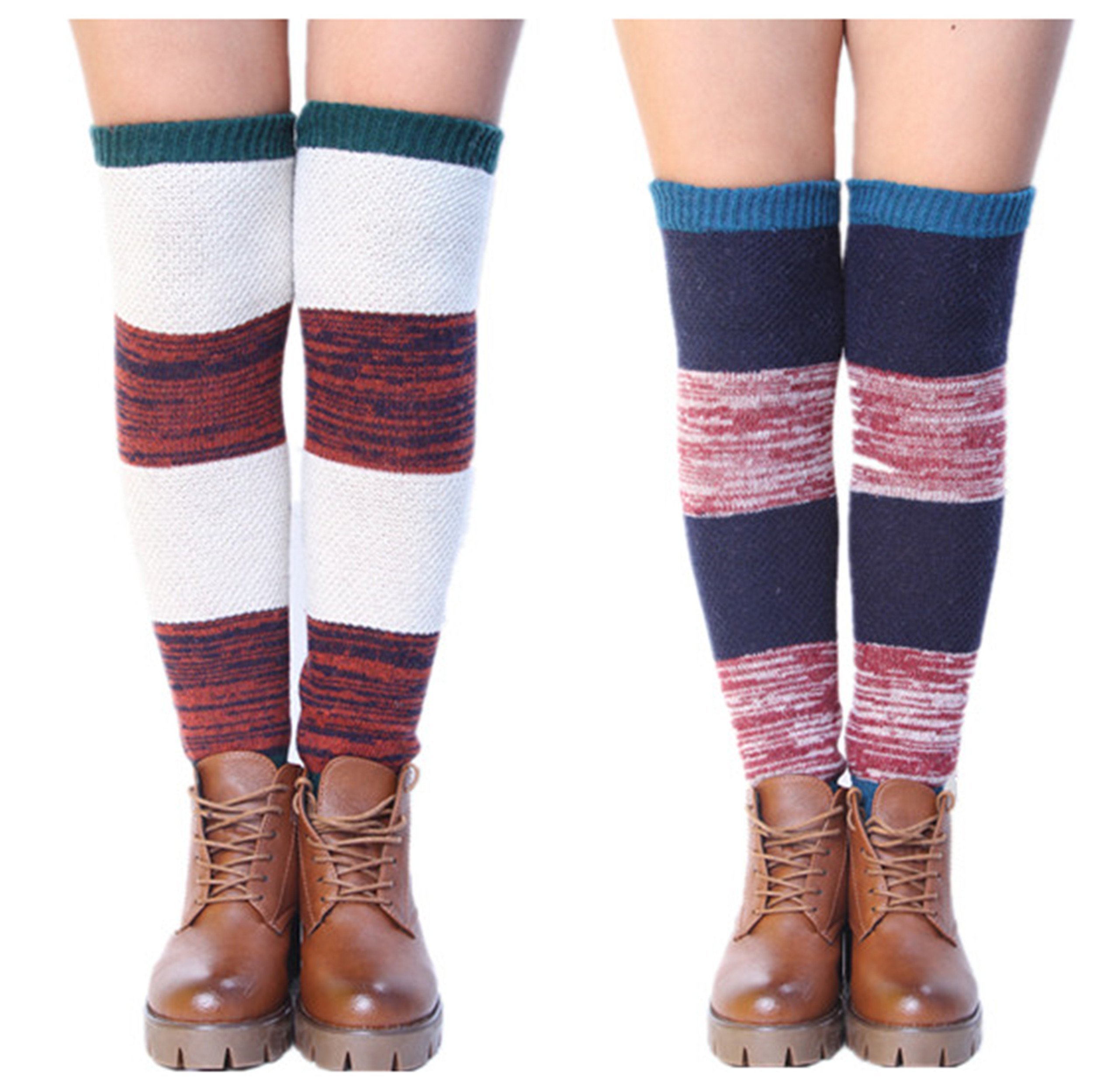 VIGVOG Womens Boho Knitted Warm Long Leg Warmers