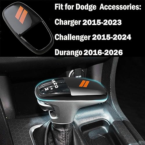 Miniatura 8 de SENSHINE Cubierta de la palanca de cambios para Dodge Charger Accesorios 2015-2023 Challenger 2015-2024 Durango 2016-2025 ABS Interior de carcasa