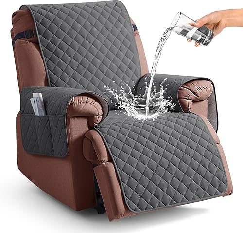 KinCam Funda 100% impermeable para silla reclinable, fundas de sofá reclinable para mascotas, perros, funda de sofá reclinable, protector de muebles