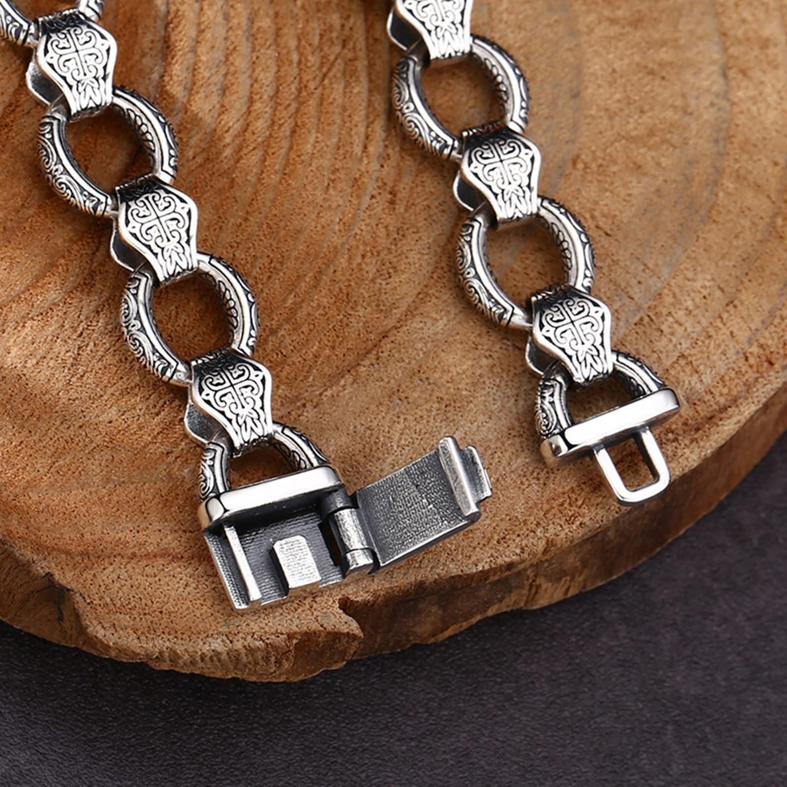 Herren Armbänder 925er Silber Kreis Vintage Armreifen