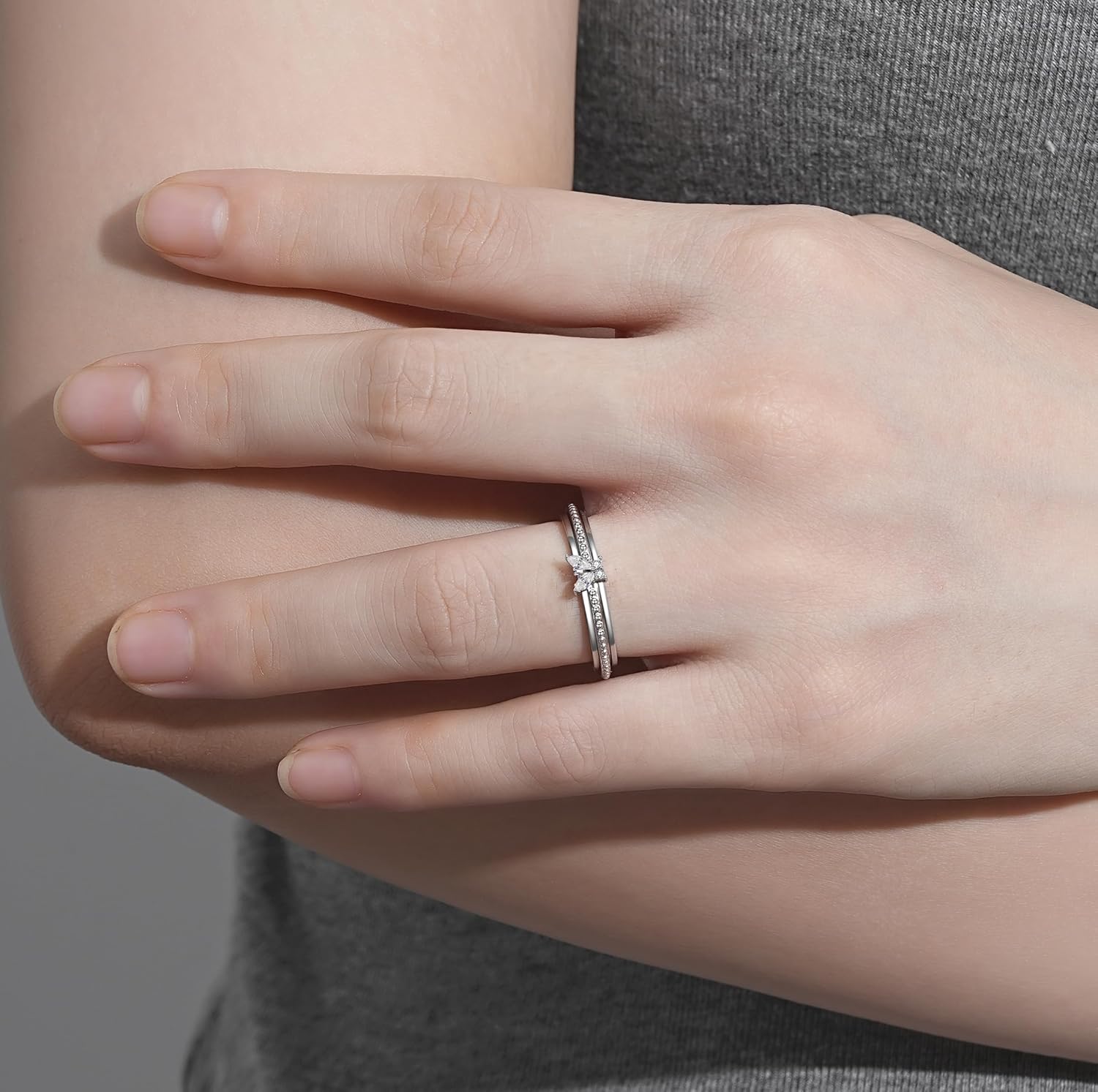 Step Forward 925 Sterling Silver Fidget Ring with Spinner for Anxiety for Women- Jewelry Gifts for Worry & Boredom Relieving for ADHD Autism