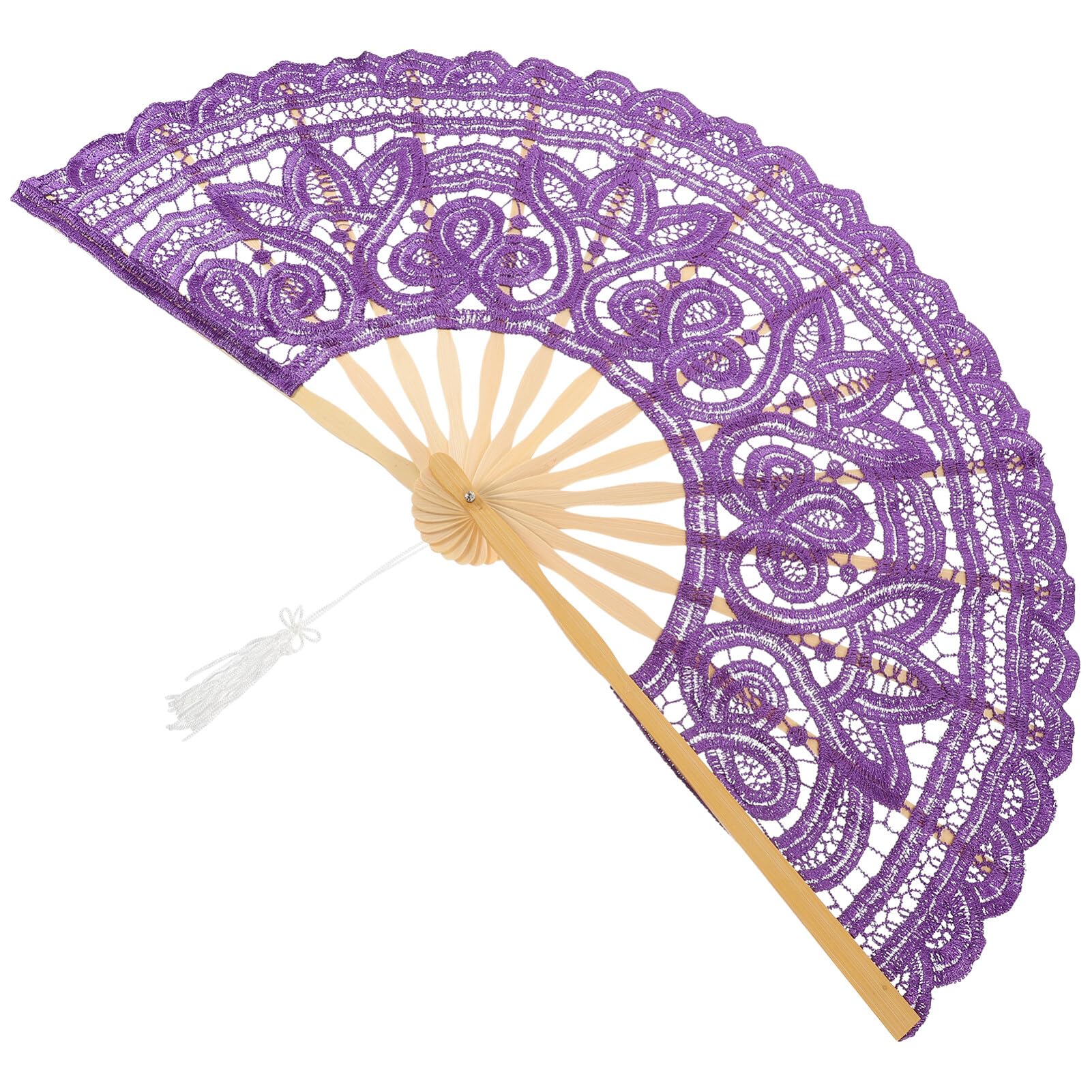 Ventagli pieghevoli cinesi ventaglio a mano in bambù Vintage in pizzo di seta pieghevole tenuto in mano solido Fan Dance Wedding Party Decor ornamenti per la casa regalo  15