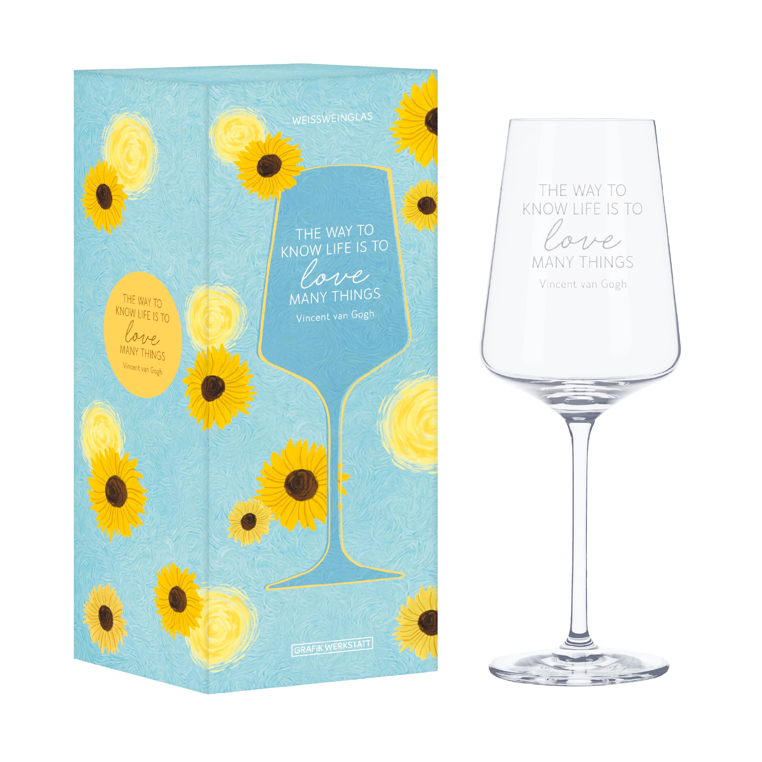 Verre à vin blanc Ritzenhoff de 410 ml avec citation de la collection Grafik-Werkstatt