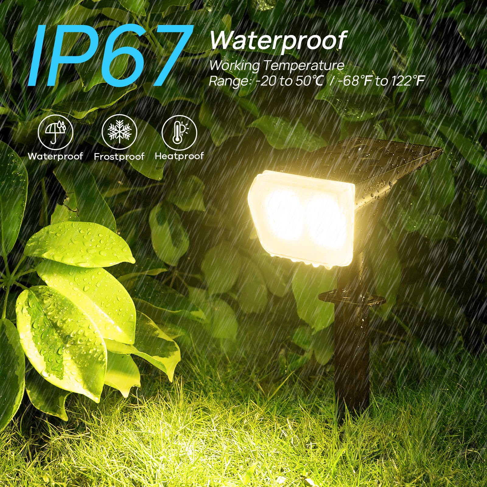 Consciot Solarstrahler Außen Wasserdicht, 24 LED Dusk-to-Dawn Solarstrahler, 2 in 1 Verstellbare Wandleuchten, Warmweiß Solar Landschaft Strahler für Garten Hof Wand Gehweg, 6 Pack