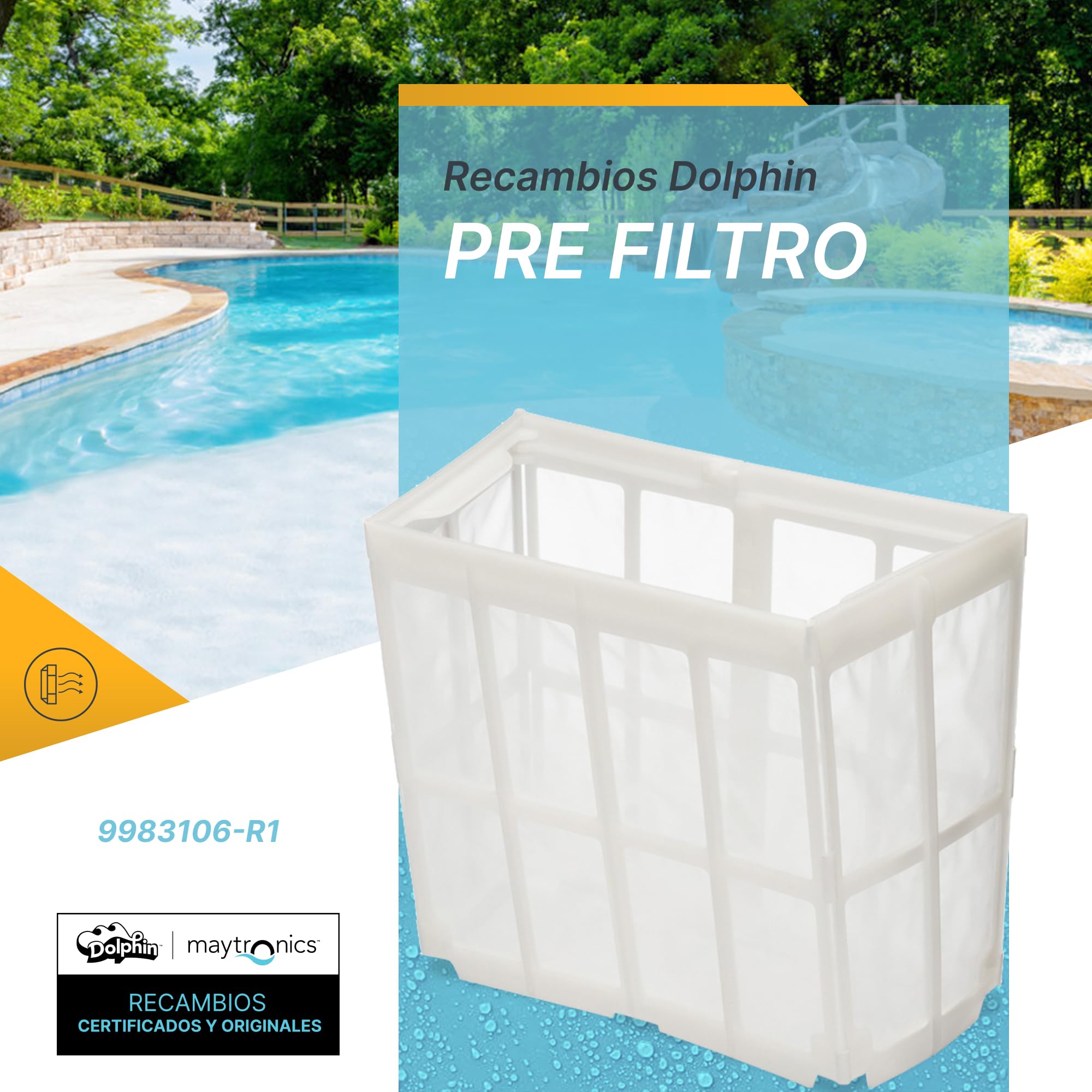 Dolphin Piezas de Recambio Originales - Pre Filtro - Referencia Maytronics: 9983106-R1