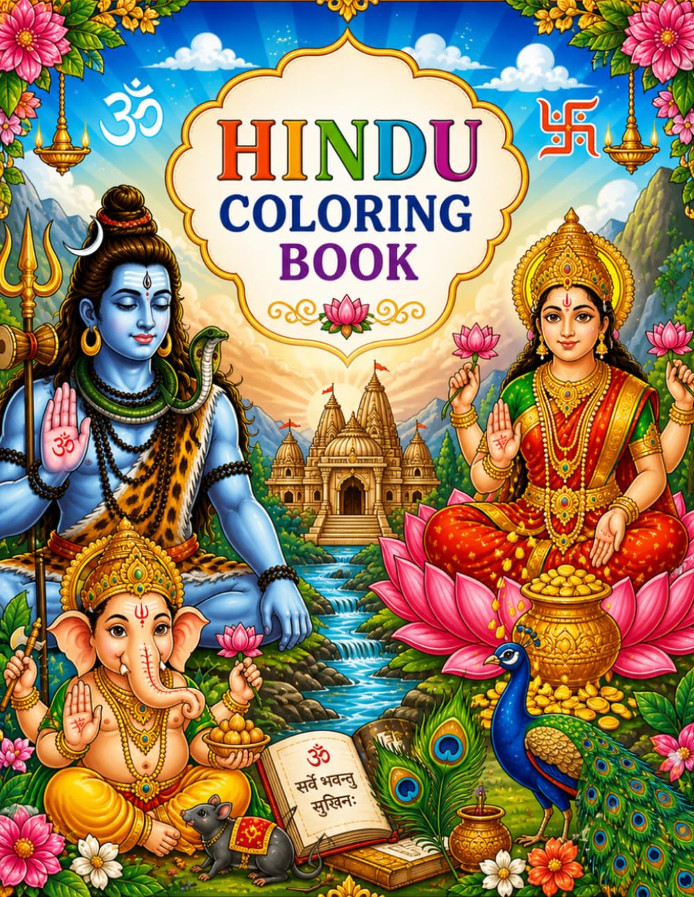 Hindu Mythology Coloring Book: Hindu Deities Black and White Coloring Pages