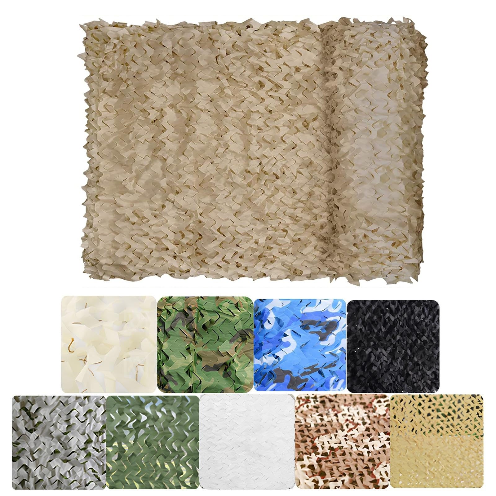 Red De Camuflaje Ligera Y Robusta 3.0m X 3.0m, Malla De Ocultación No Reflectante Para Fotografía De Fauna Y Observación De Aves, Fácil Instalación Con Cuerdas De Fijación(Beach color,4*10.0m)
