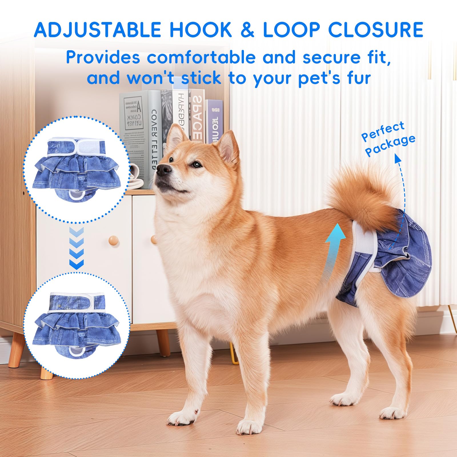 AMFUN 3 Pack Washable Dog Diapers Female, Washable and Reusable dog diapers, Pet Soft Dogs Nappies - Image 2