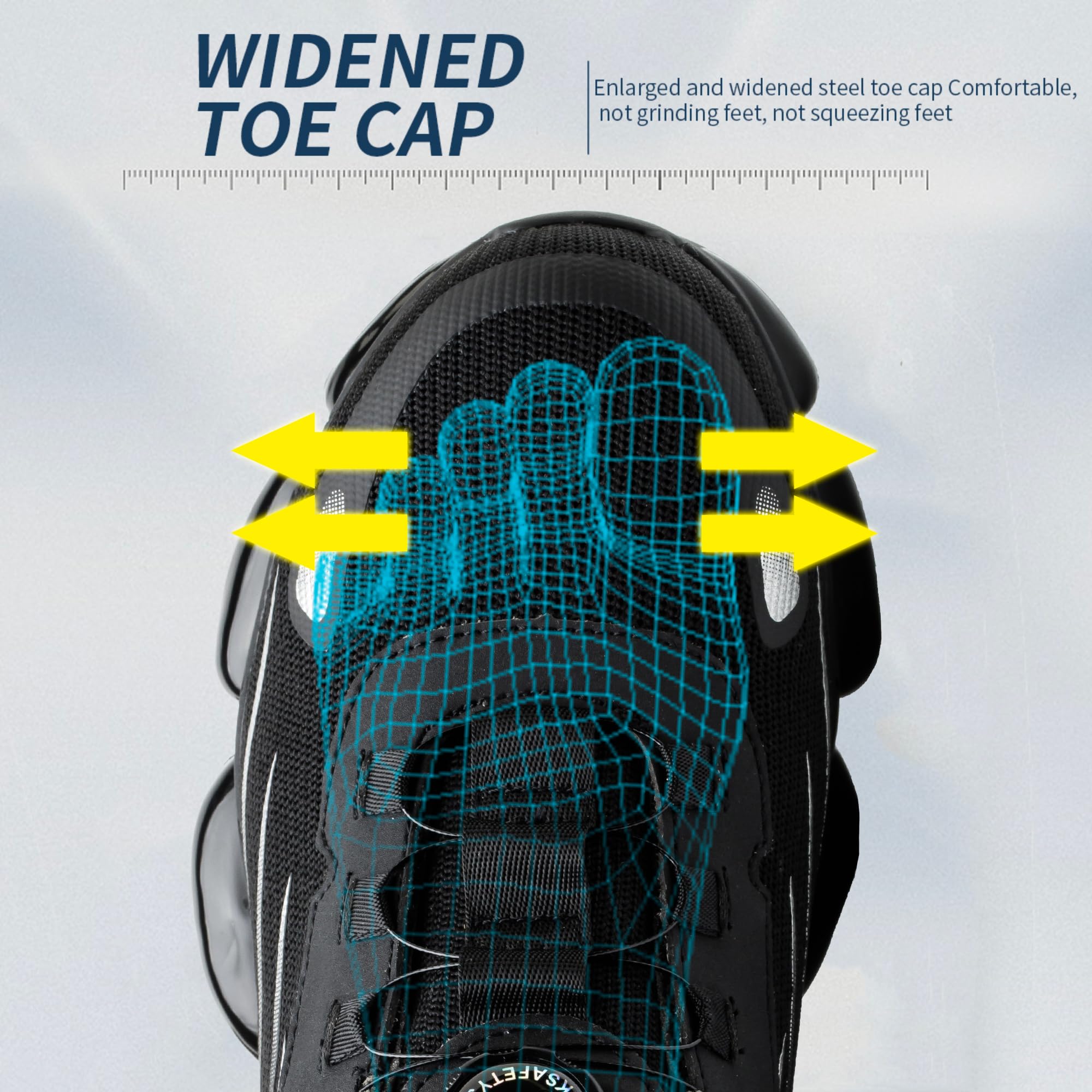 Scarpe Antinfortunistiche Leggere Uomo Scarpe da Lavoro con Punta in Acciaio Donna Traspiranti Sportive Scarpe da Cantiere Comode