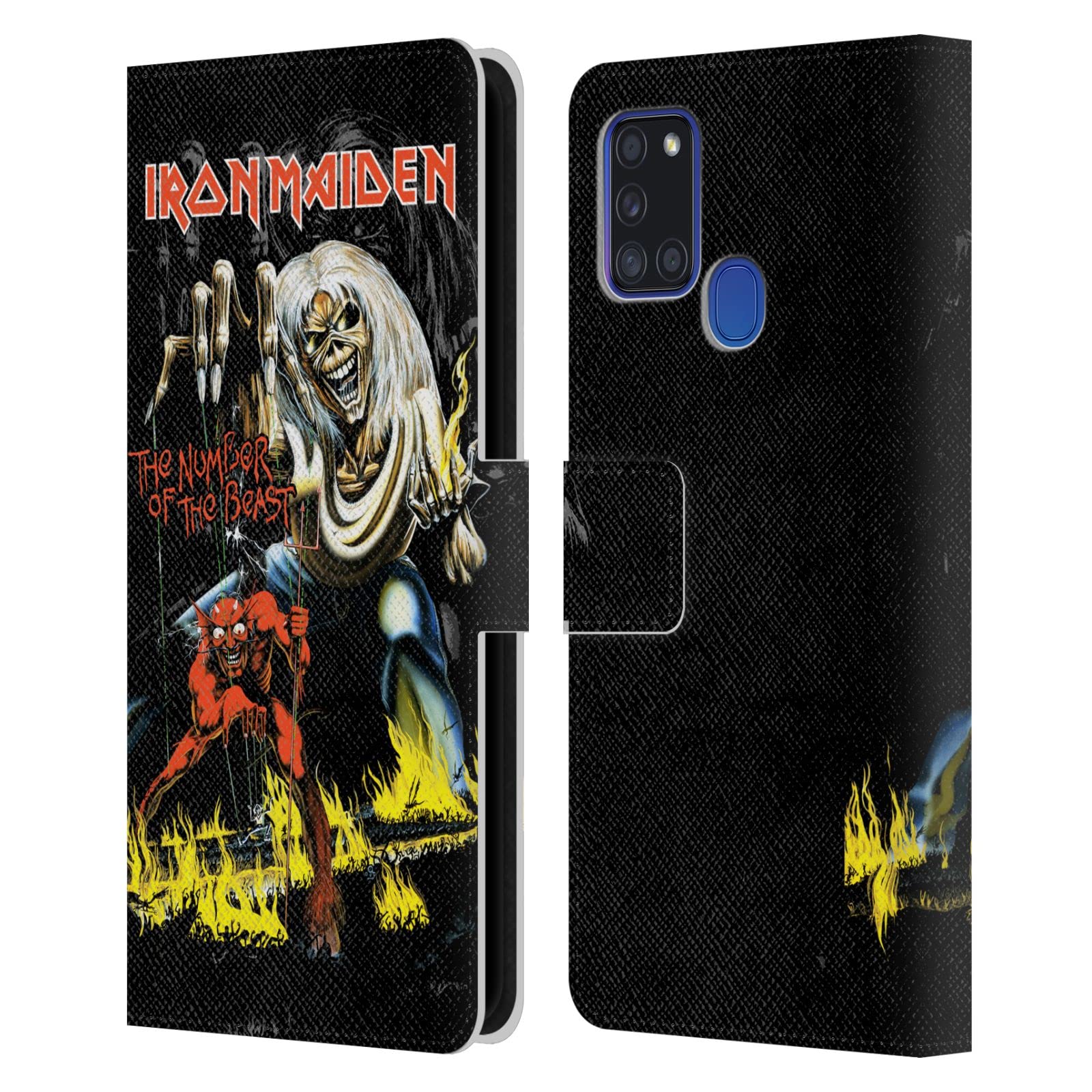 Coque cuir Samsung Galaxy A21s Iron Maiden aux finitions soignées - 7