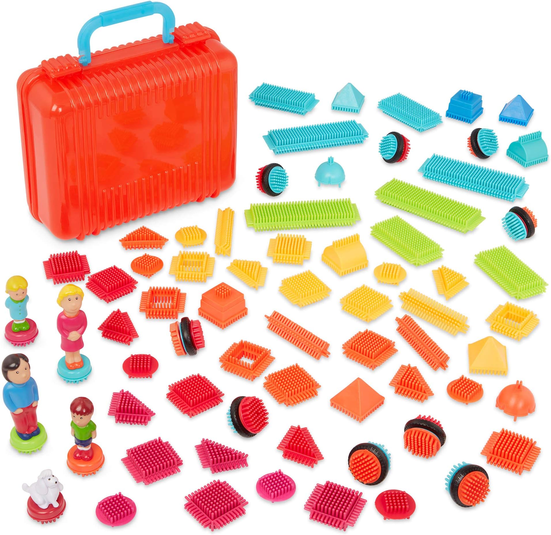 Battat – Bristle Blocks – STEM Interlocking Building Blocks – 85 Pieces Playset – Reusable Storage Bin – Developmental Toys for Toddlers & Kids – 2+ Years