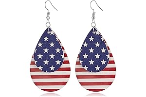 Red White Blue Earrings for 4th of July Decor | American Flag Jewelry Collection