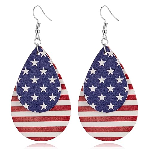 ROSTIVO American Flag Earrings for Women 4th of July Patriotic