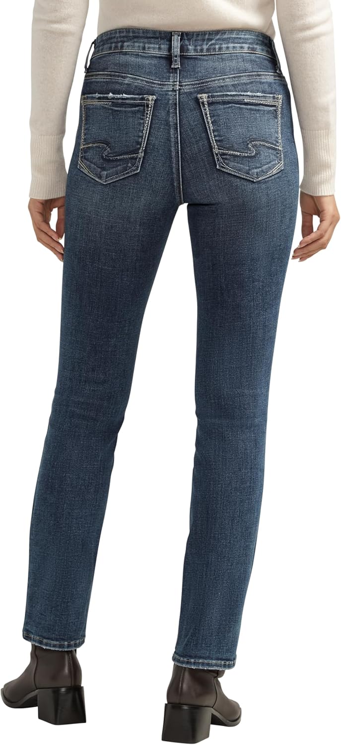 Silver Jeans Co. Women's Elyse Mid Rise Straight Leg Jeans - Image 2
