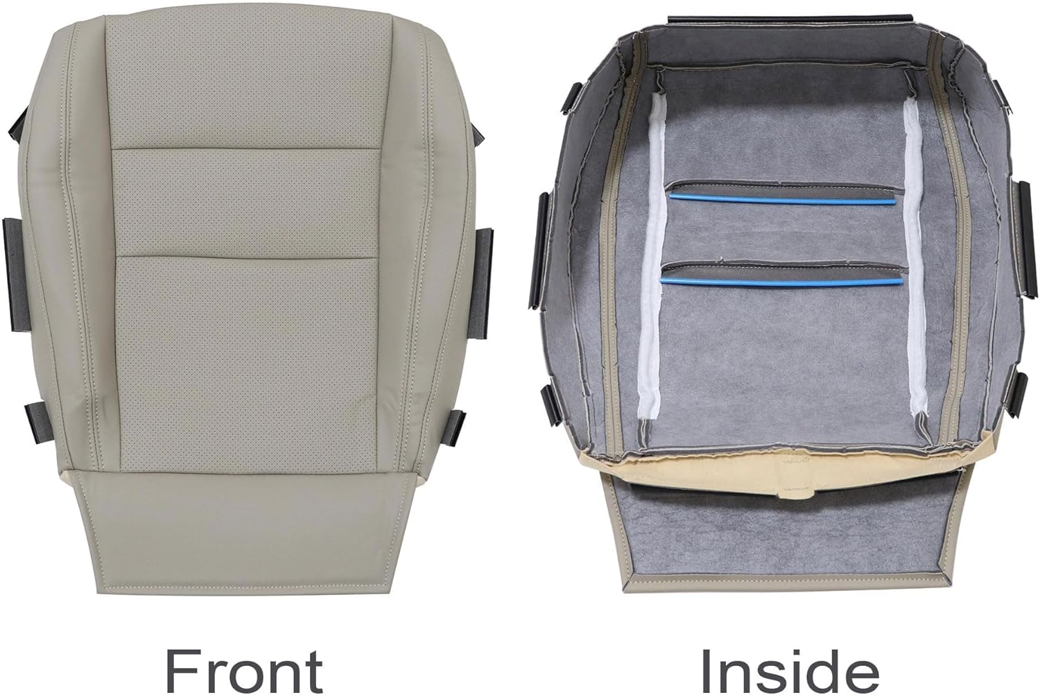 GXARTS Driver Side Bottom Replacement Perforated Leather Seat Cover Tan Compatible with Jeep Grand Cherokee 2011 2012 2013 2014 2015 2016 Fit for Dodge Durango 2011-2016 2017 2018