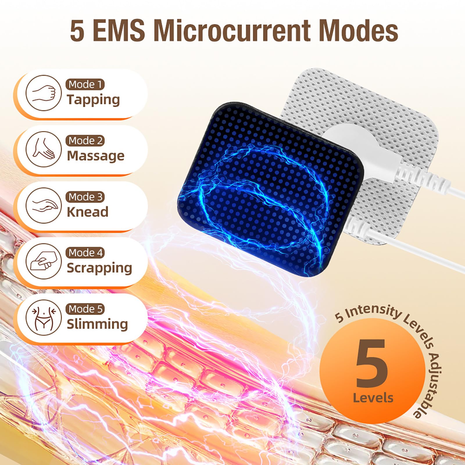 Radiofrecuencia Facial,Masajeador Ultrasónico 3 En 1 Terapia Luz Infrarroja EMS Máquina Terapia Ultrasónica Dispositivo Eléctrico para Rostro, Brazos, Cuello, Pies y Cuerpo