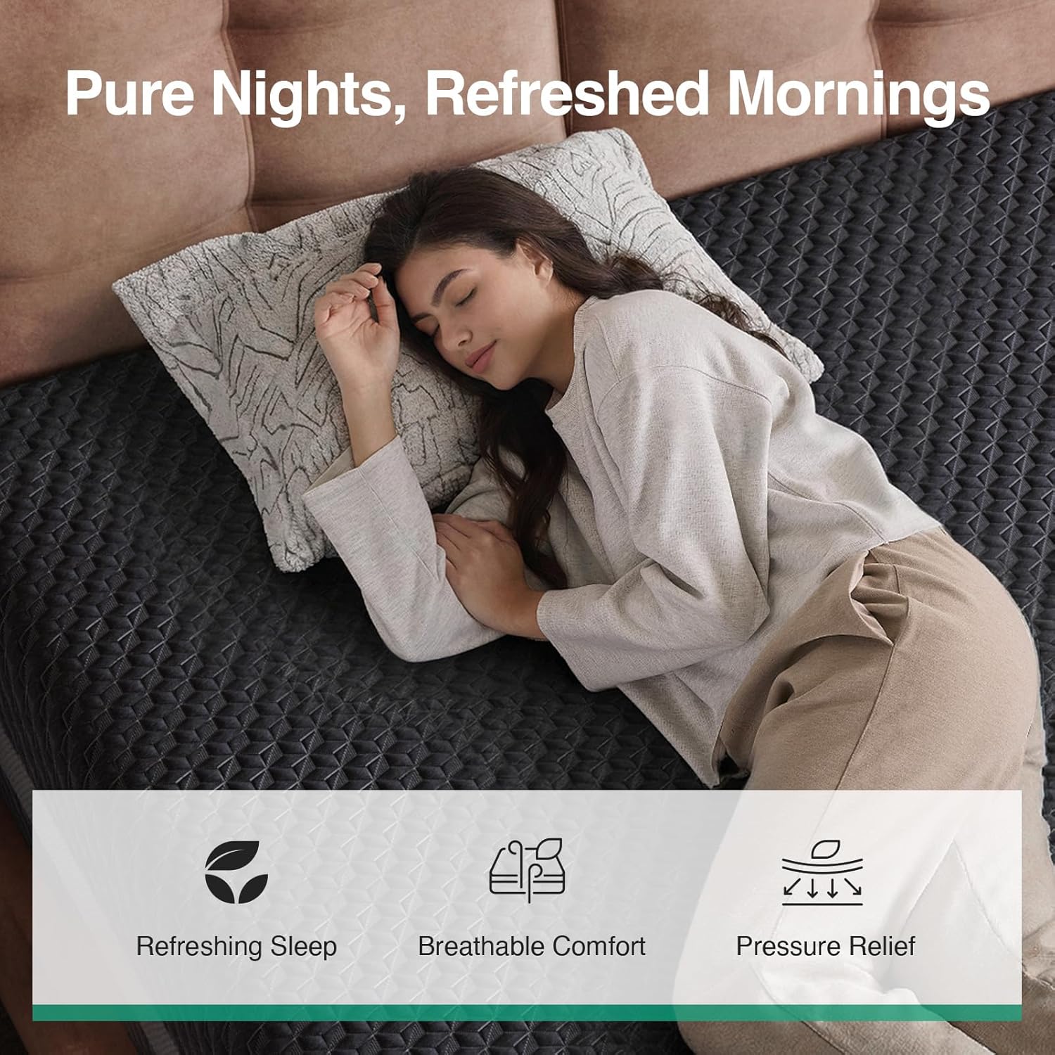 Novilla Queen Mattress 6 Inch, Mattress Queen Size Gel Memory Foam for Pressure Relief & Adaptive Body Support, with Green Tea-Infused Foam, Medium Firm, Mattresses in a Box