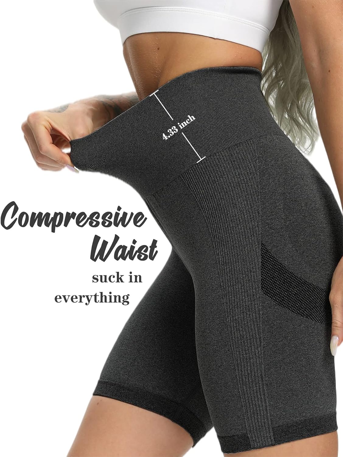 FITTOO Women's Seamless Scrunch Butt Lift Biker Shorts High Waist Booty Contour Workout Yoga Gym Shorts - Image 3