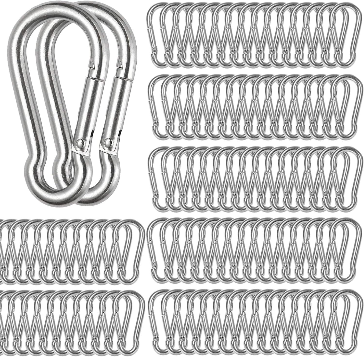 120PCS M5 Spring Snap Hooks - 2 Inch Heavy Duty Carabiner Clips 220lbs Capacity 1104505 - View #11