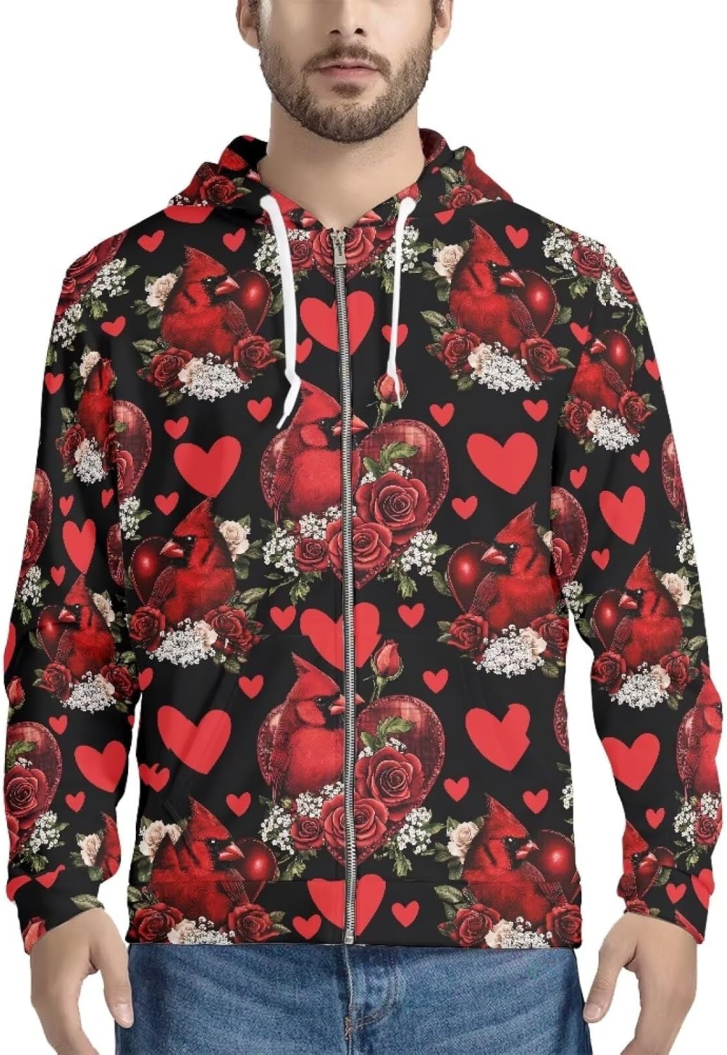 Amzbeauty Men's Stylish Hooded Zip-Up Sweater Comfort Fit Fashionable Casual Wear
