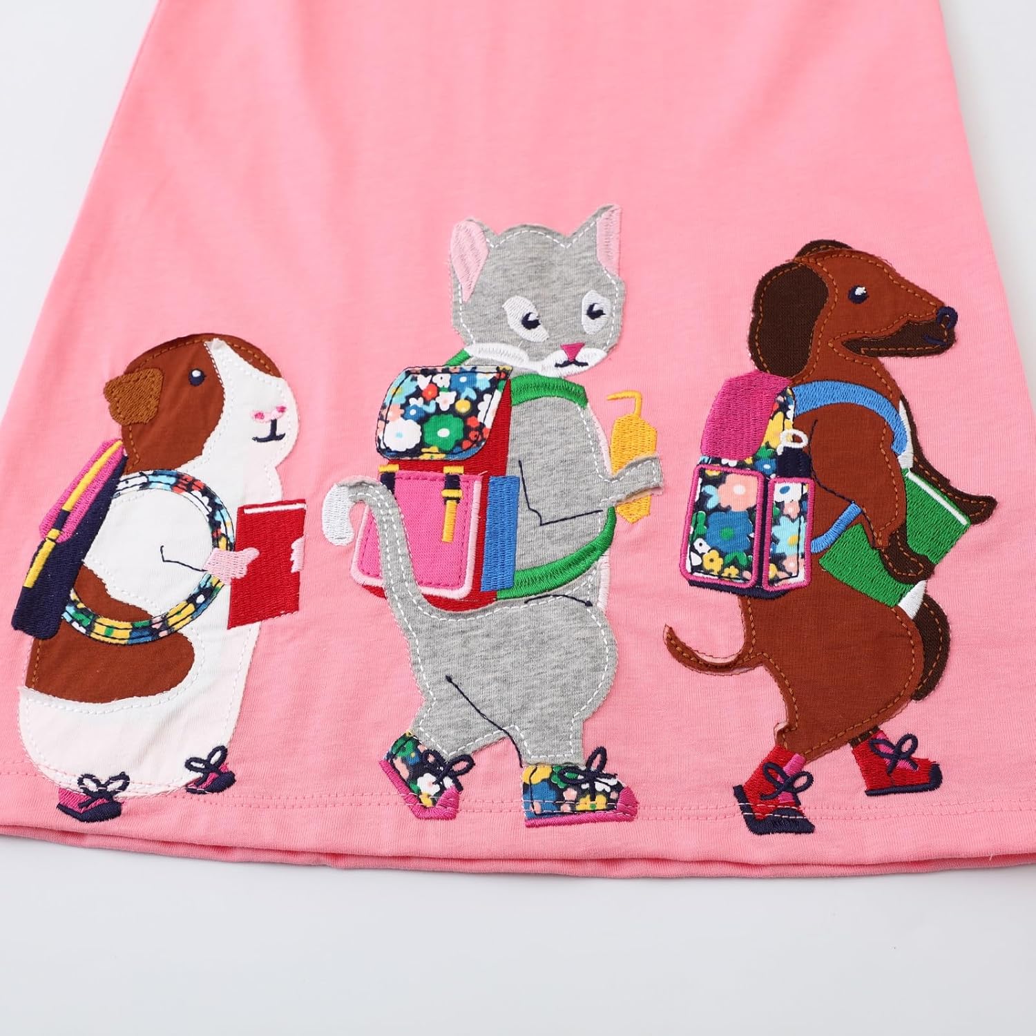 FreeLu Toddler Girls Striped Summer Dress Cartoon Appliques Dresses Girls Cotton Casual Clothing 2-7Y - Image 4