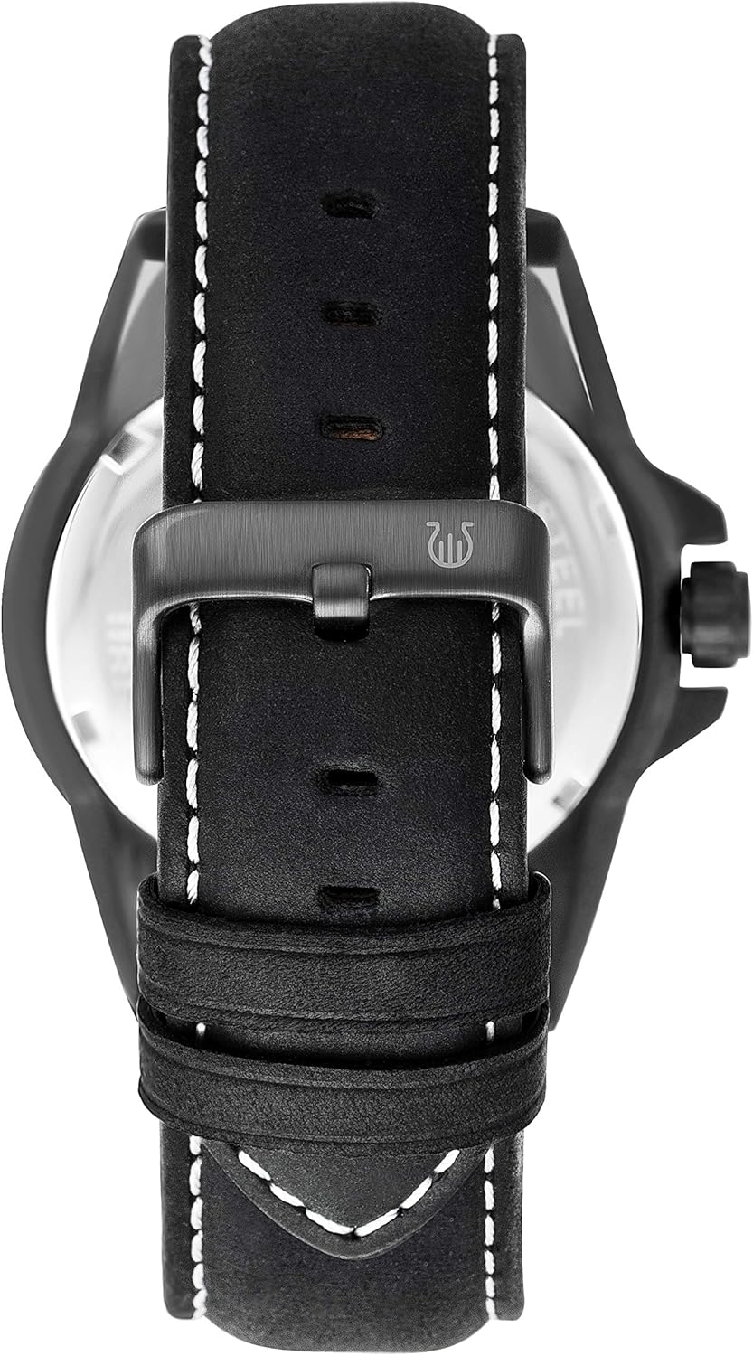 Orphelia Men's Multi Dial Quartz Watch with Leather Strap OR71900, Black/Black - Image 5