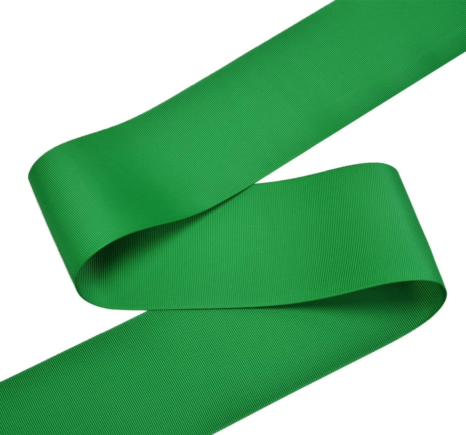 YAMA 3 inch Solid Grosgrain Ribbon Roll - 25 Yards for Gift Wrapping Ribbons,Green